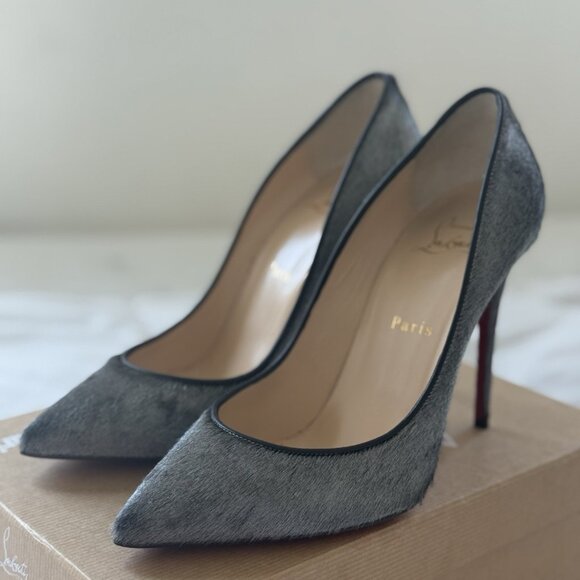 Christian Louboutin Shoes - Christian Louboutin Silver Pony Hair Pumps